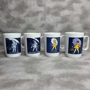 (X4) Morton Salt Ceramic Coffee Mugs Umbrella Girl 1914-1968 Eras Vintage